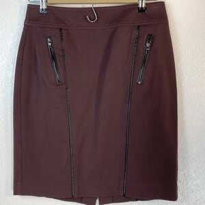 ANN TAYLOR BURGUNDY AND BLACK SKIRT